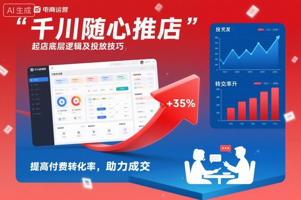 千川随心推起店底层逻辑及投放技巧，提高付费转化率，助力成交-川川创富网