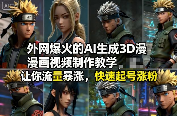 外网爆火的AI生成3D漫画视频制作教学，让你流量暴涨，快速起号涨粉！-川川创富网