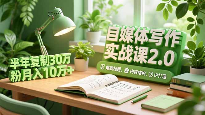 自媒体写作实战课2.0，爆款标题、内容结构、IP打造，半年复制30万粉月入10万+-川川创富网