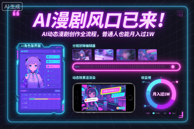AI漫剧风口已来！AI动态漫剧创作全流程，普通人也能月入过1W-川川创富网