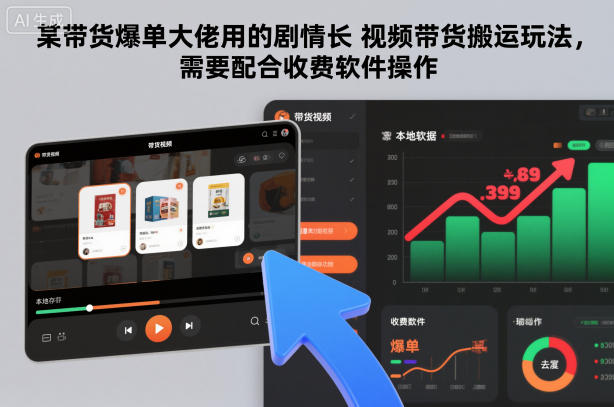 某带货爆单大佬用的剧情长视频带货搬运玩法，需要配合收费软件操作-川川创富网
