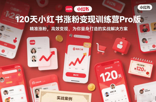 120天小红书涨粉变现训练营Pro版，精准涨粉，高效变现，为你量身打造的实战解决方案-川川创富网