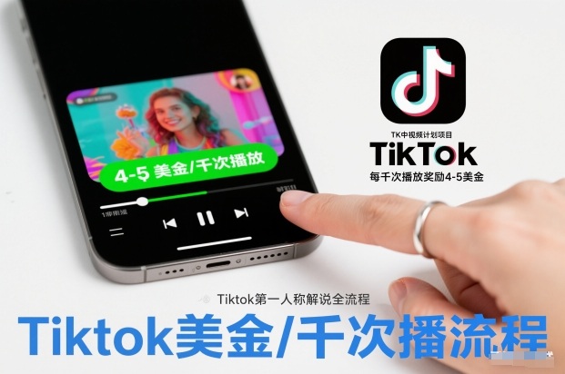 TK中视频计划项目，Tiktok第一人称解说流程，每干次播放奖励4-5美金-川川创富网