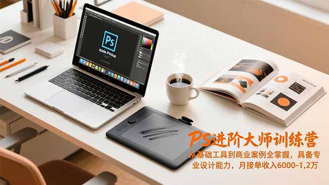 PS进阶大师训练营，从基础工具到商业案例全掌握，具备专业设计能力，月接单收入6000-1.2万-川川创富网