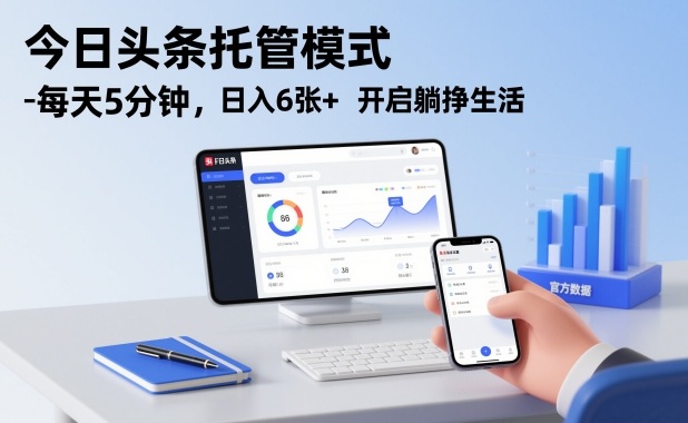 今日头条托管模式，每天5分钟，日入6张+，开启躺挣生活【揭秘】-川川创富网