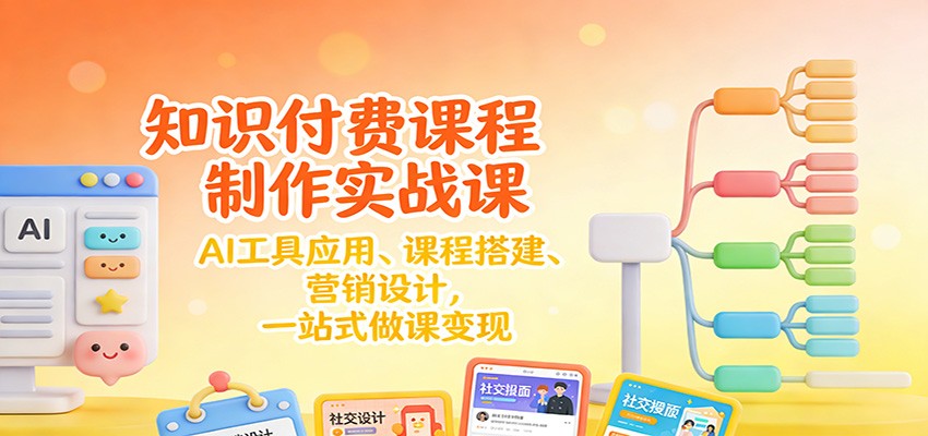 知识付费课程制作实战课：AI工具应用 、课程搭建、营销设计，一站式做课变现-川川创富网