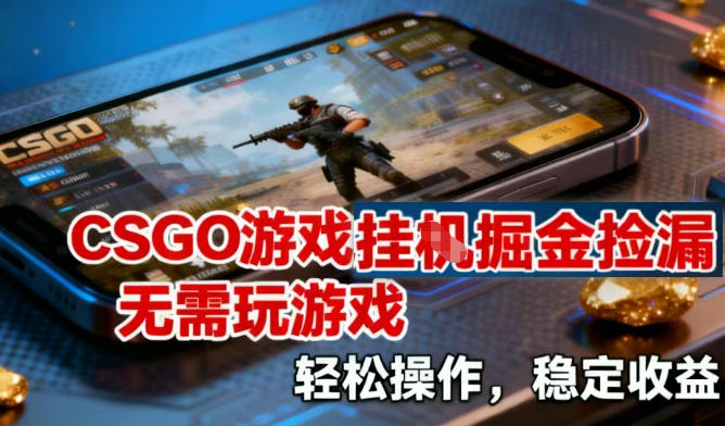 CSGO游戏挂G掘金捡漏，不需要玩游戏，操作简单，收益稳定【揭秘】-川川创富网