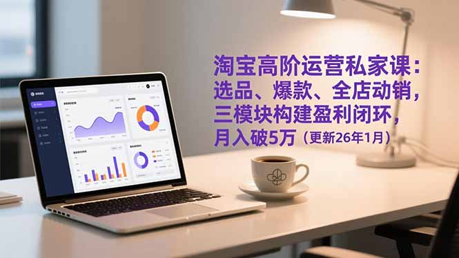 淘宝高阶运营私家课：选品、爆款、全店动销，三模块构建盈利闭环，月入破5万(更新26年1月-川川创富网