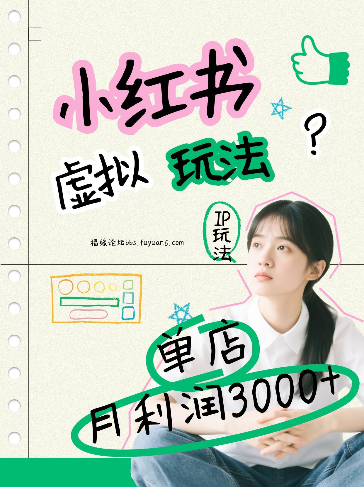 小红书虚拟玩法(铺货流和单品玩法)，单店月利润3000+，IP打法+原创商品(0违规)-川川创富网