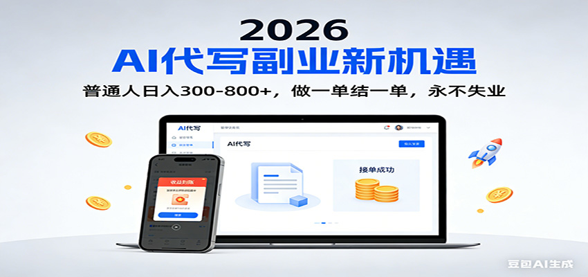 2026 副业首选！AI 代写日入 300-800，普通人0门槛，做一单结一单！-川川创富网