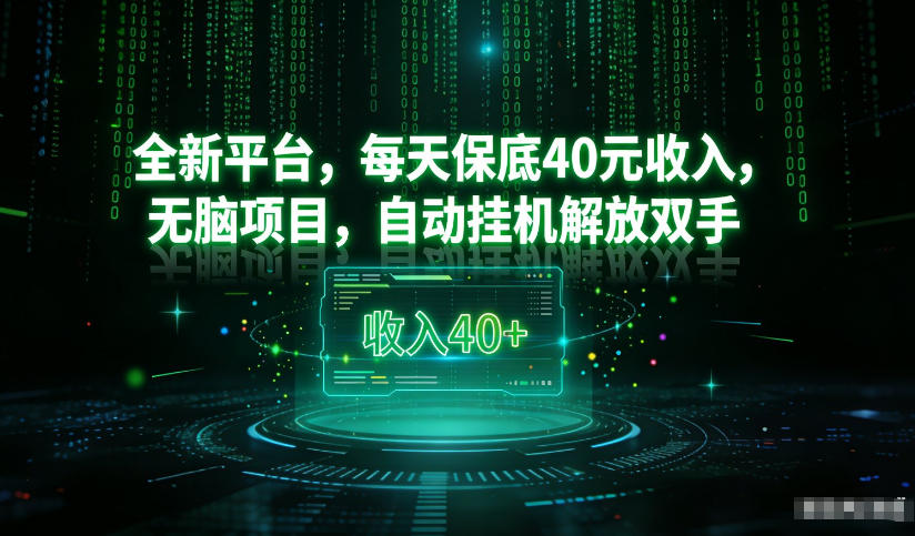 最新看广平台，每天保底30-4米，无脑项目，自动挂G解放双手【揭秘】-川川创富网