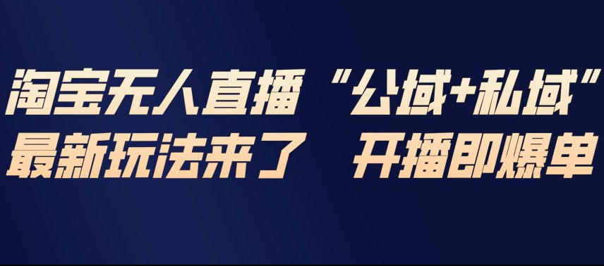 淘宝无人直播完整教程，公试+私域，最新玩法来了，开播即爆单-川川创富网
