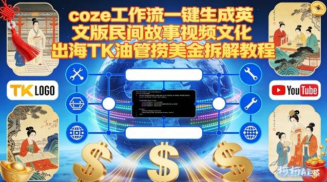 Coze扣子工作流一键生成英文版民间故事视频，文化出海TK油管捞美金拆解教程-川川创富网