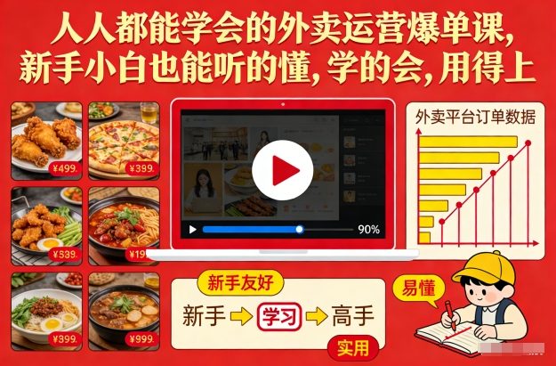 人人都能学会的外卖运营爆单课，新手小白也能听的懂，学的会，用得上-川川创富网