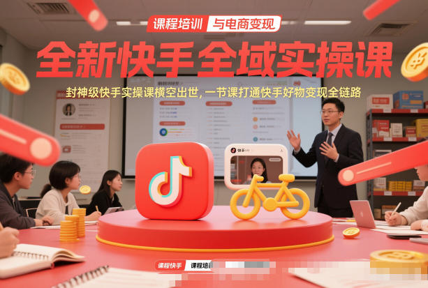 全新快手全域实操课，封神级快手实操课横空出世，一节课打通快手好物变现全链路-川川创富网