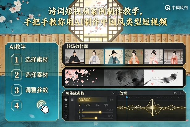 古诗词短视频案例制作教学，手把手教你用AI制作中国风类型短视频-川川创富网