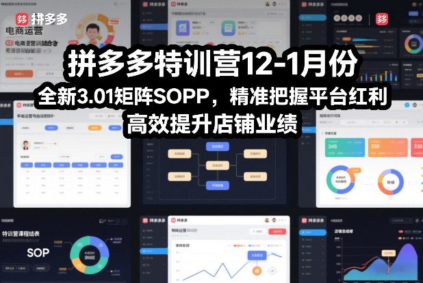 拼多多特训营12-1月份，全新3.01矩阵Sop，精准把握平台红利，高效提升店铺业绩-川川创富网