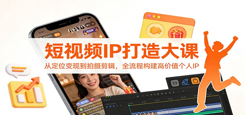 短视频IP打造大课：从定位变现到拍摄剪辑，全流程构建高价值个人IP-川川创富网