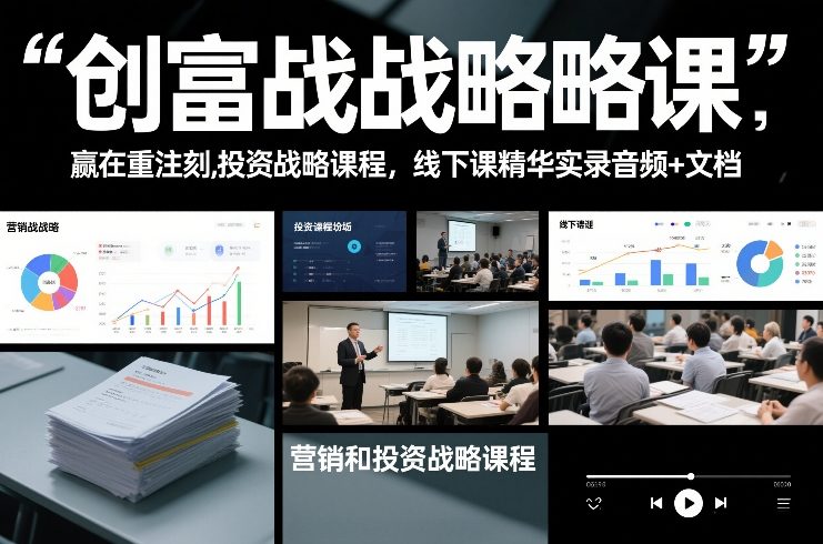 创富战略课，赢在重注时刻，营销和投资战略课程，线下课精华实录音频+文档-川川创富网