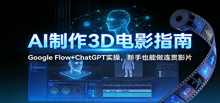 AI制作3D电影指南：Google Flow+ChatGPT实操，新手也能做连贯影片-川川创富网