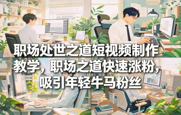 职场处世之道短视频制作教学，职场之道快速涨粉，吸引年轻牛马粉丝-川川创富网