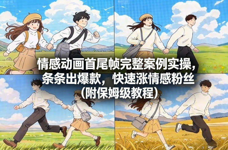 情感动画首尾帧完整案例实操，条条出爆款，快速涨情感粉丝(附保姆级教程)-川川创富网