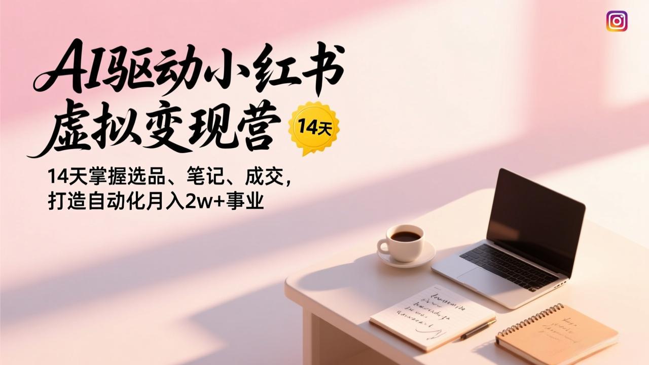 AI驱动小红书虚拟变现营，14天掌握选品、笔记、成交，打造自动化月入2w+事业-川川创富网