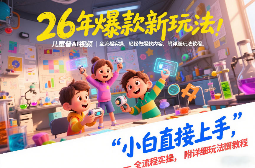 26年爆款新玩法，儿童科普AI视频，全流程实操，轻松做爆款内容，小白直接上手，附详细玩法教程-川川创富网