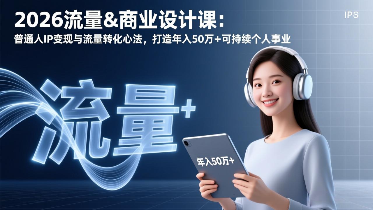 2026流量&商业设计课：普通人IP变现与流量转化心法，打造年入50万+可持续个人事业-川川创富网