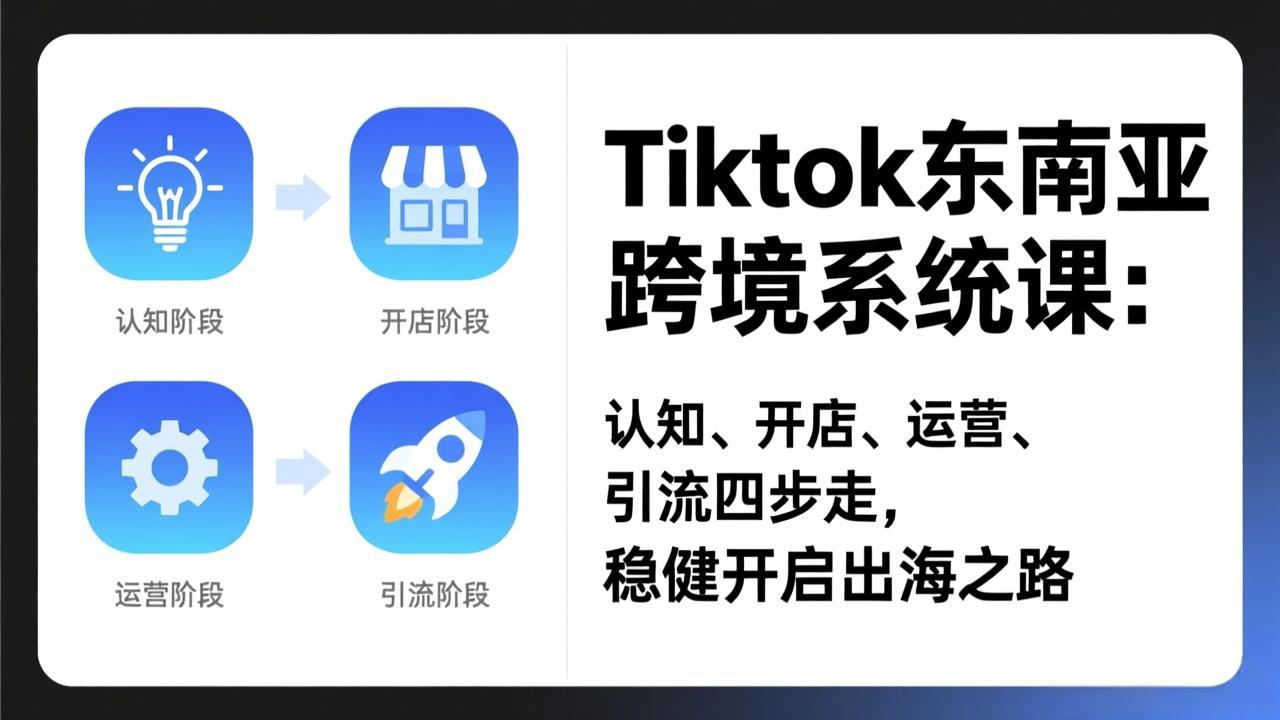 TikTok东南亚跨境系统课：认知、开店、运营、引流四步走，稳健开启出海之路-川川创富网
