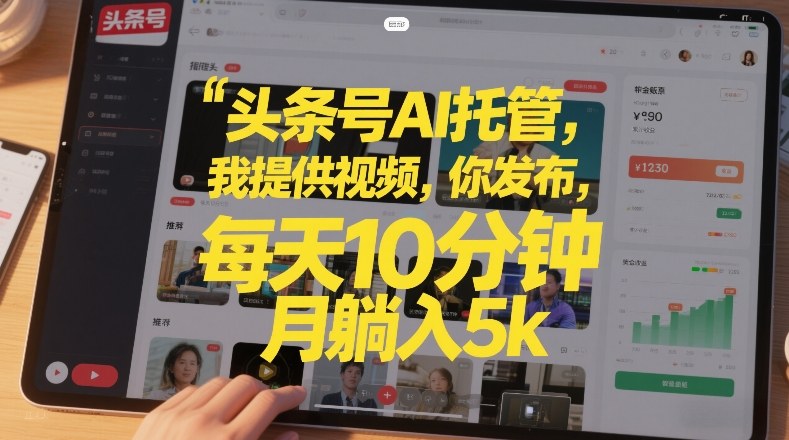 头条号AI托管，我提供视频，你发布，每天10分钟，月躺入5k+【揭秘】-川川创富网