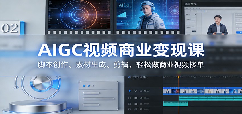 AIGC视频商业变现课：脚本创作、素材生成、剪辑，轻松做商业视频接单-川川创富网