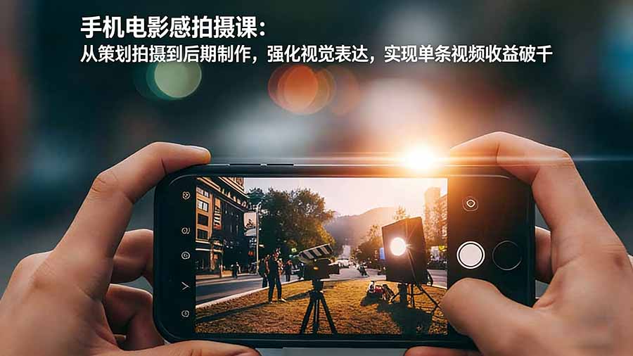 手机电影感拍摄课：从策划拍摄到后期制作，强化视觉表达，实现单条视频收益破千-川川创富网