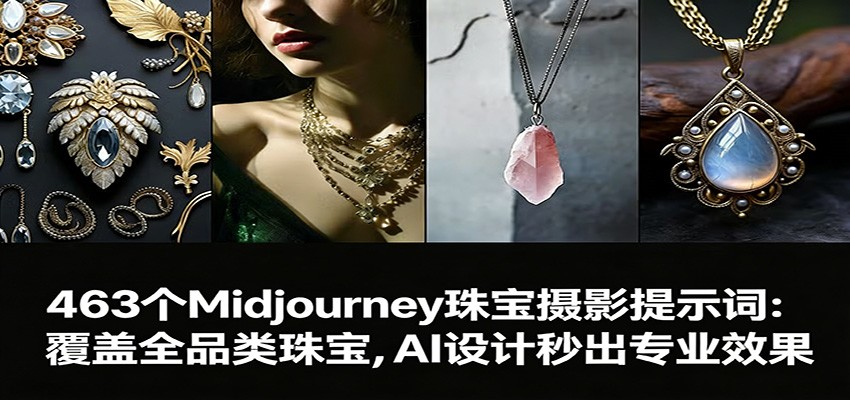 463个Midjourney珠宝摄影提示词：覆盖全品类珠宝，AI设计秒出专业效果-川川创富网