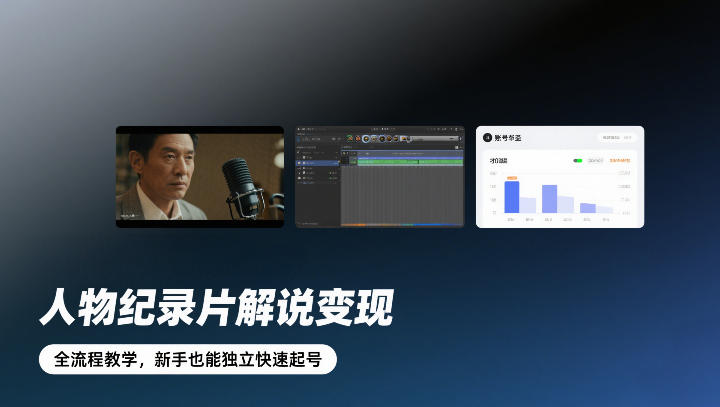 人物纪录片解说变现，全流程教学，新手也能独立快速起号-川川创富网