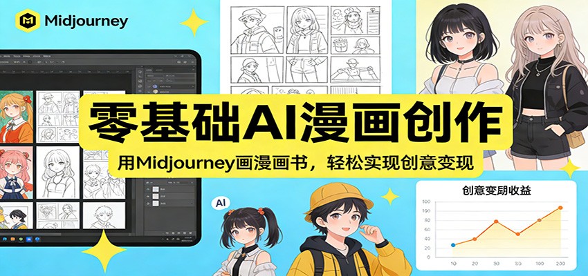 零基础AI漫画创作：用Midjourney画漫画书，轻松实现创意变现-川川创富网