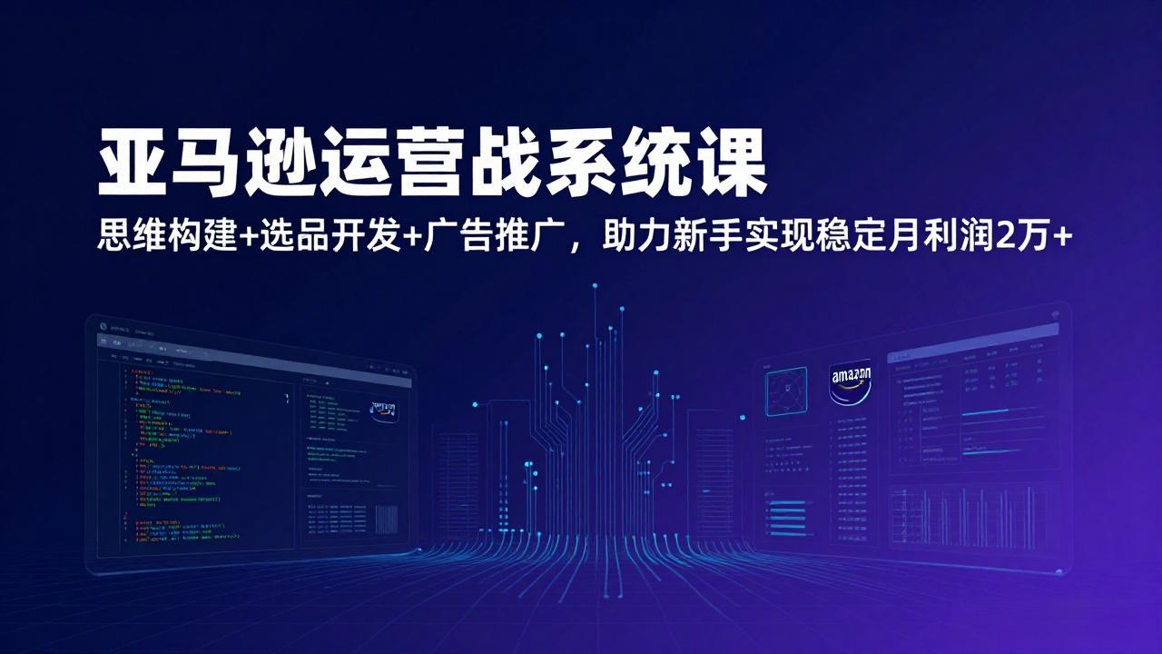 亚马逊运营实战系统课，思维构建+选品开发+广告推广，助力新手实现稳定月利润2万+(更新-川川创富网