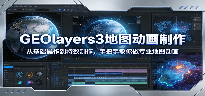 GEOlayers3地图动画制作：从基础操作到特效制作，手把手教你做专业地图动画-川川创富网