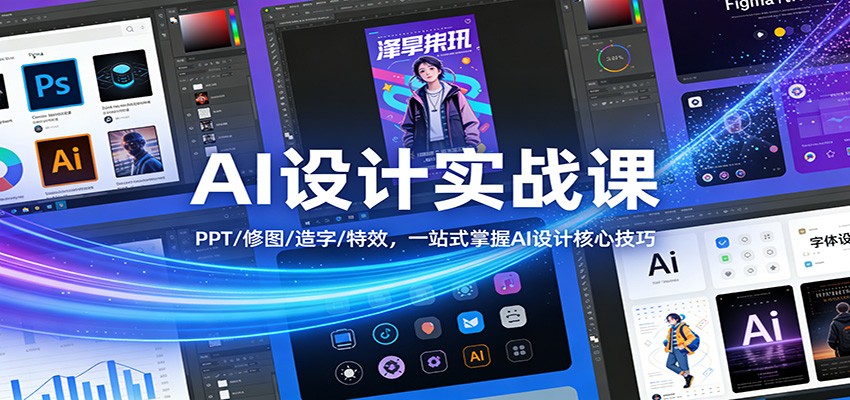 AI设计实战课：PPT/修图/造字/特效，一站式掌握AI设计核心技巧-川川创富网