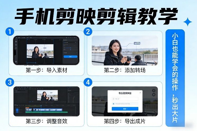 手机剪映剪辑教学，小白也能学会的操作，秒出大片-川川创富网