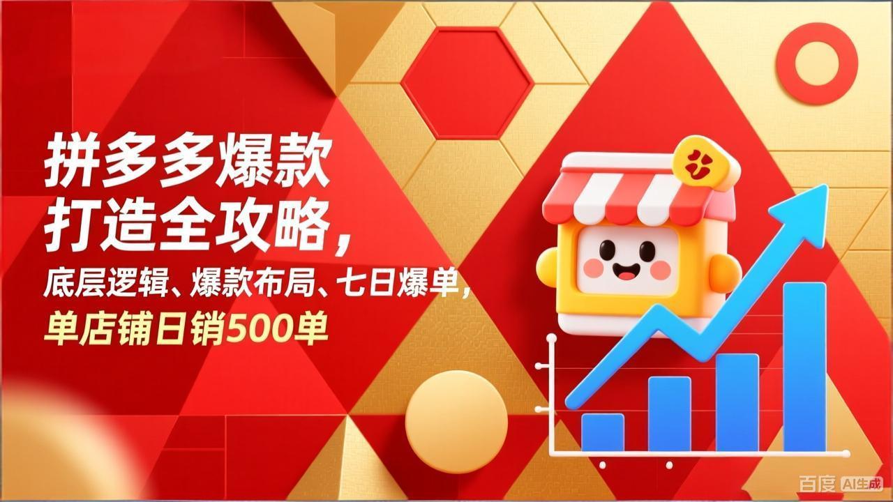 拼多多爆款打造全攻略，底层逻辑、爆款布局、七日爆单，单店铺日销500单-川川创富网