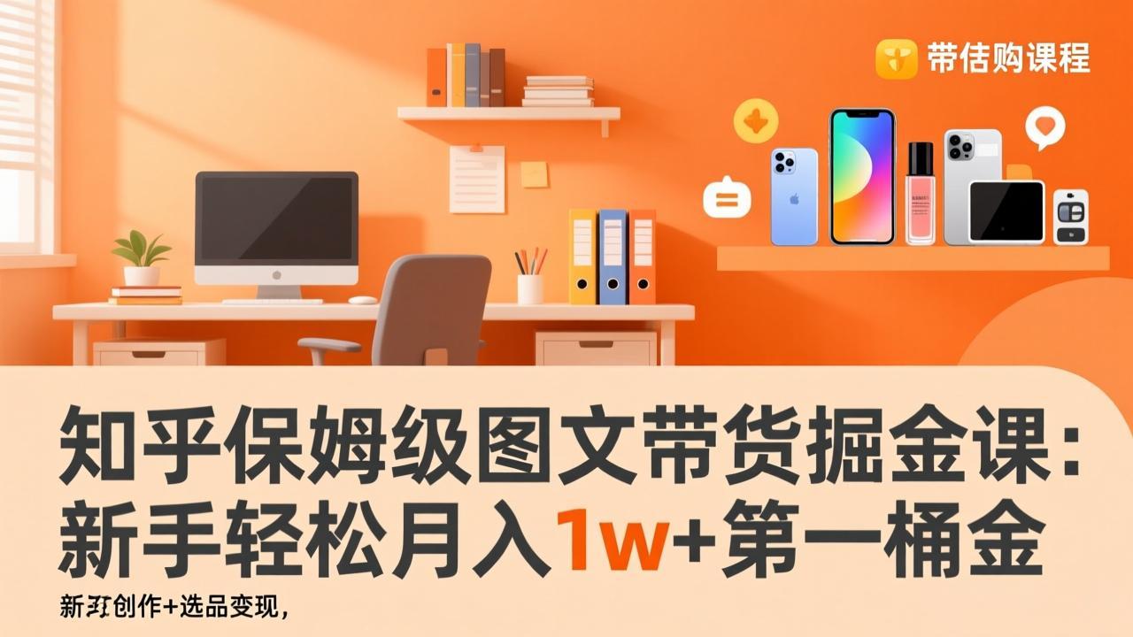 知乎保姆级图文带货掘金课：账号打造+爆文创作+选品变现，新手轻松月入1w+第一桶金-川川创富网