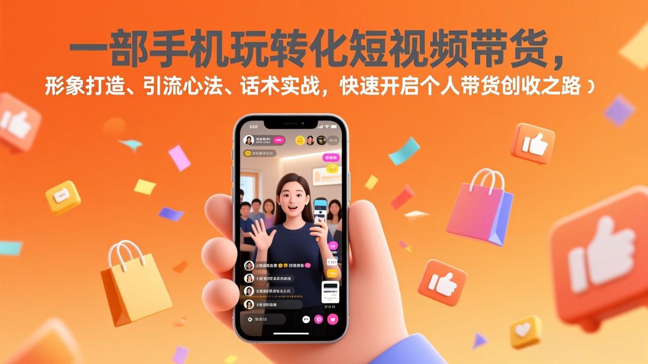 一部手机玩转化短视频带货，形象打造、引流心法、话术实战，快速开启个人带货创收之路-川川创富网