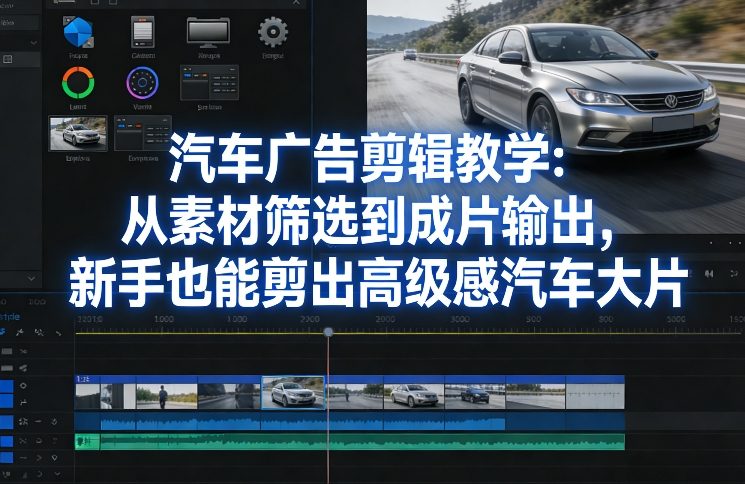 汽车广告剪辑教学：从素材筛选到成片输出，新手也能剪出高级感汽车大片-川川创富网