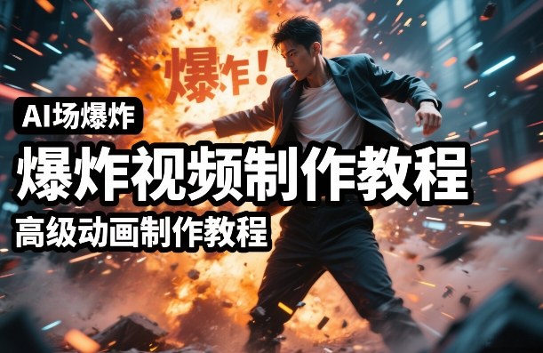 AI场景爆炸视频制作教程，利用人物实拍视频制作出高级的动画特效-川川创富网