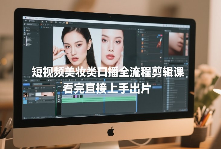 短视频美妆类口播全流程剪辑课，看完直接上手出片-川川创富网