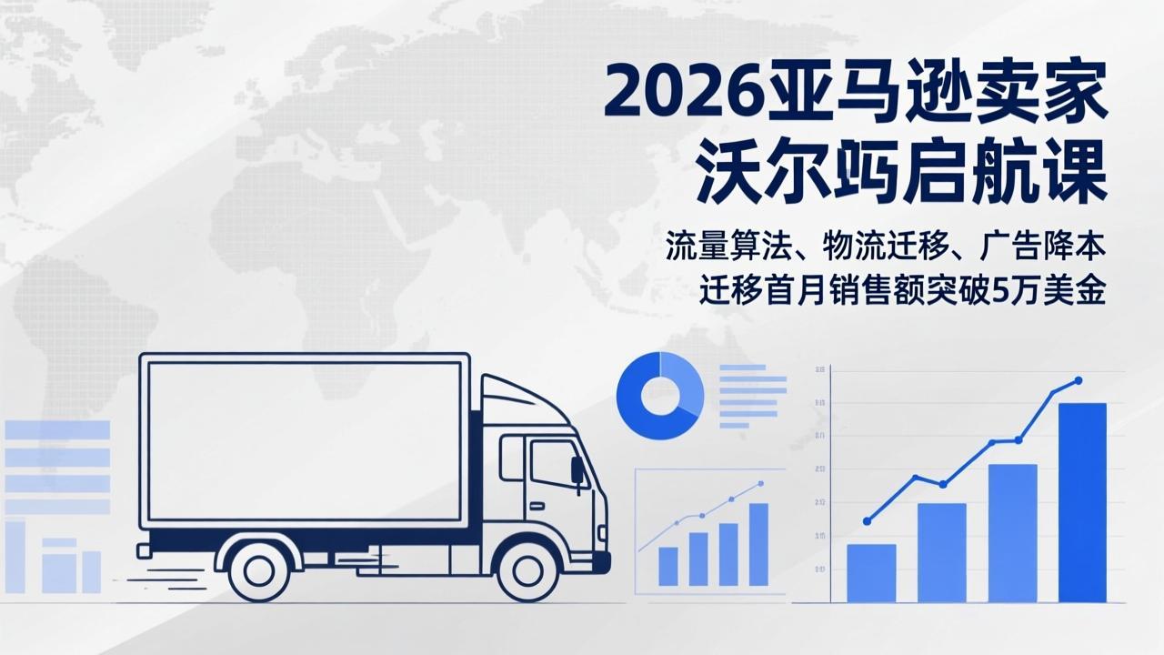 2026亚马逊卖家沃尔玛启航课，流量算法、物流迁移、广告降本，迁移首月销售额突破5万美金-川川创富网