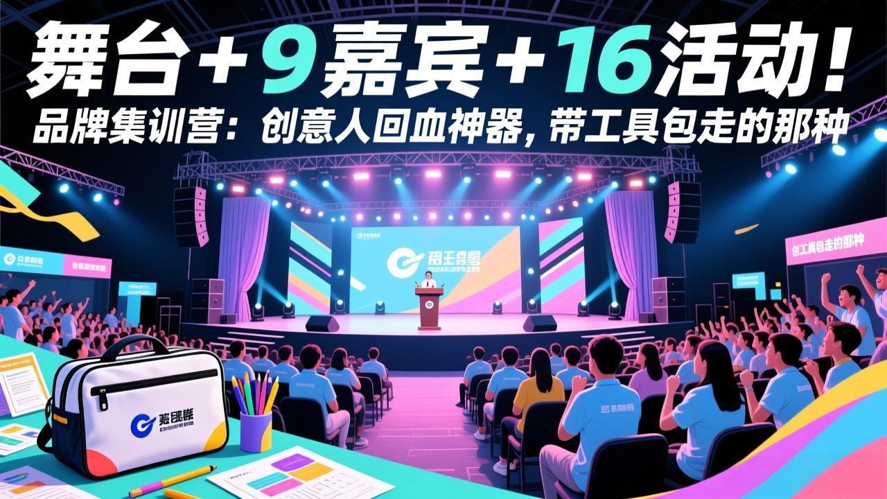 舞台 + 9 嘉宾 + 16 活动！品牌集训营：创意人回血神器，带工具包走的那种-川川创富网
