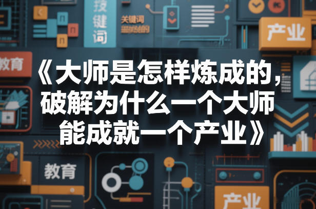 大师是怎样炼成的，破解为什么一个大师，能成就一个产业【电子书】-川川创富网