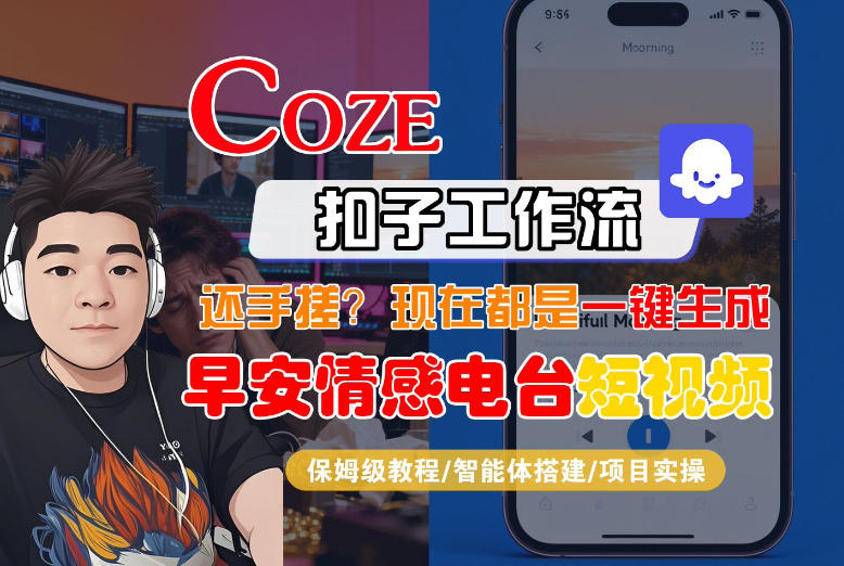 【Coze工作流搭建实操教程】【coze】早安情感电台日签视频还在手动做？用扣子工作流自动生成，省时90%-川川创富网